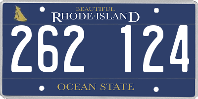RI license plate 262124