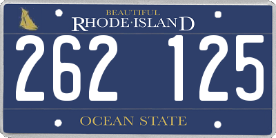 RI license plate 262125