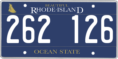 RI license plate 262126