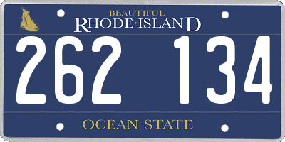 RI license plate 262134