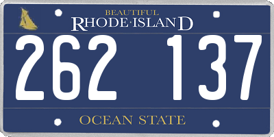 RI license plate 262137
