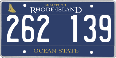 RI license plate 262139