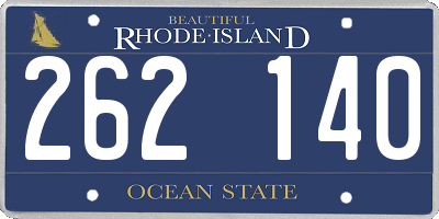 RI license plate 262140