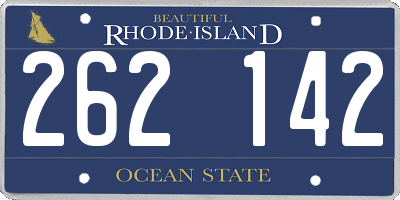 RI license plate 262142