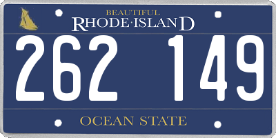 RI license plate 262149
