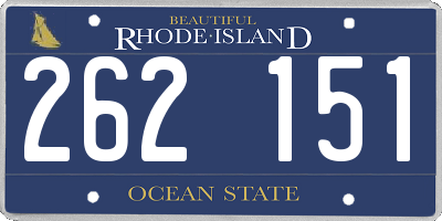 RI license plate 262151