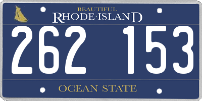 RI license plate 262153