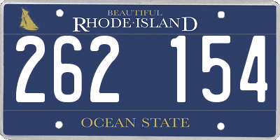 RI license plate 262154