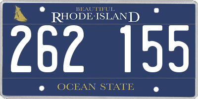 RI license plate 262155
