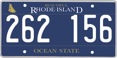 RI license plate 262156