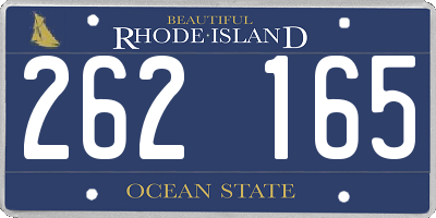 RI license plate 262165