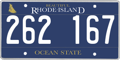 RI license plate 262167