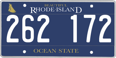 RI license plate 262172