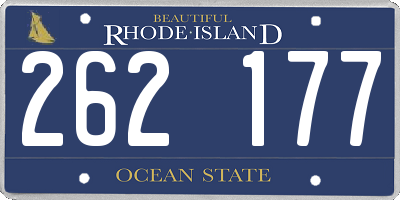 RI license plate 262177
