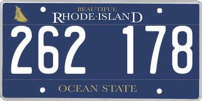 RI license plate 262178