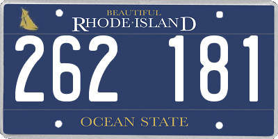RI license plate 262181