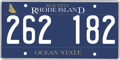 RI license plate 262182