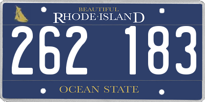 RI license plate 262183