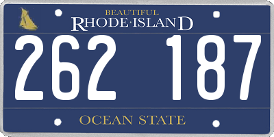 RI license plate 262187