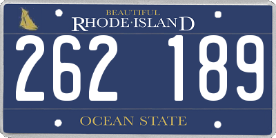 RI license plate 262189