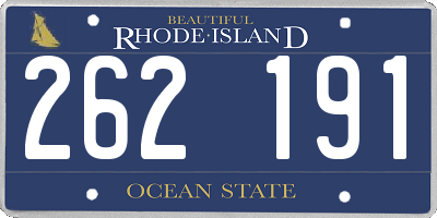 RI license plate 262191