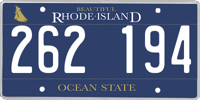 RI license plate 262194