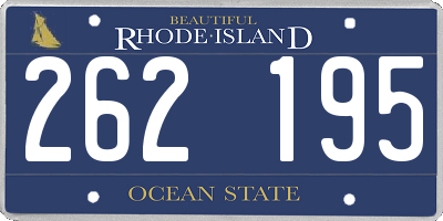 RI license plate 262195
