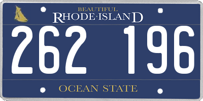 RI license plate 262196