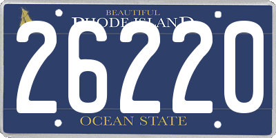 RI license plate 26220