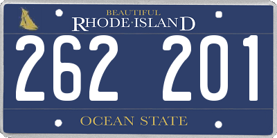 RI license plate 262201