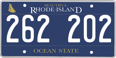 RI license plate 262202