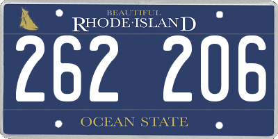 RI license plate 262206