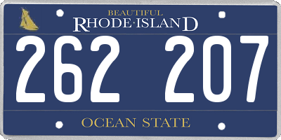 RI license plate 262207