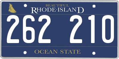 RI license plate 262210
