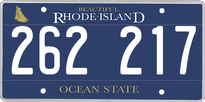 RI license plate 262217
