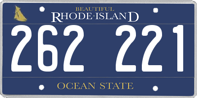RI license plate 262221