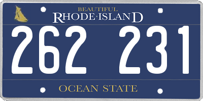 RI license plate 262231