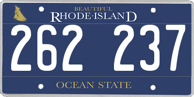 RI license plate 262237