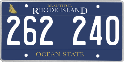 RI license plate 262240
