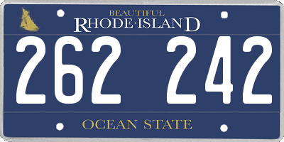RI license plate 262242