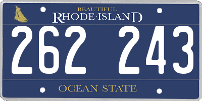 RI license plate 262243