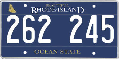 RI license plate 262245