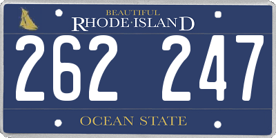 RI license plate 262247