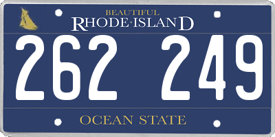 RI license plate 262249