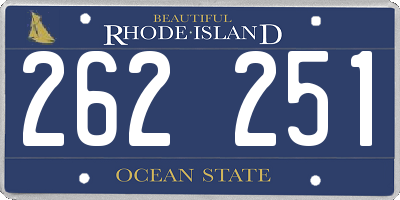 RI license plate 262251