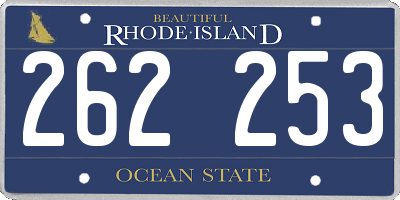 RI license plate 262253