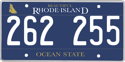 RI license plate 262255