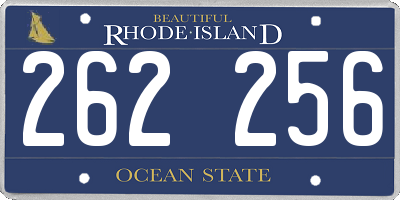 RI license plate 262256