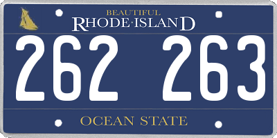RI license plate 262263