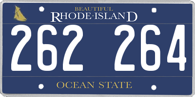 RI license plate 262264